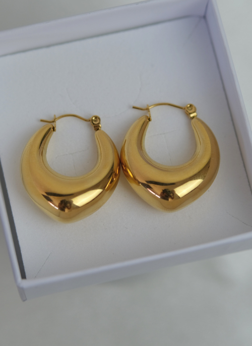 Jade mini drops Gouden Oorbellen Stainless steel